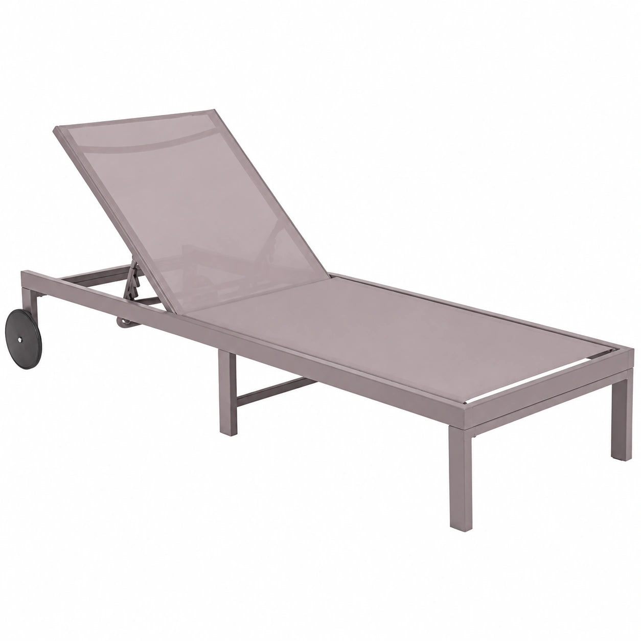 Tumbona de Jardín Zulima Luxe, Aluminio Gris, Reclinable con Ruedas, Anti-Corrosión, 200x73x30 cm