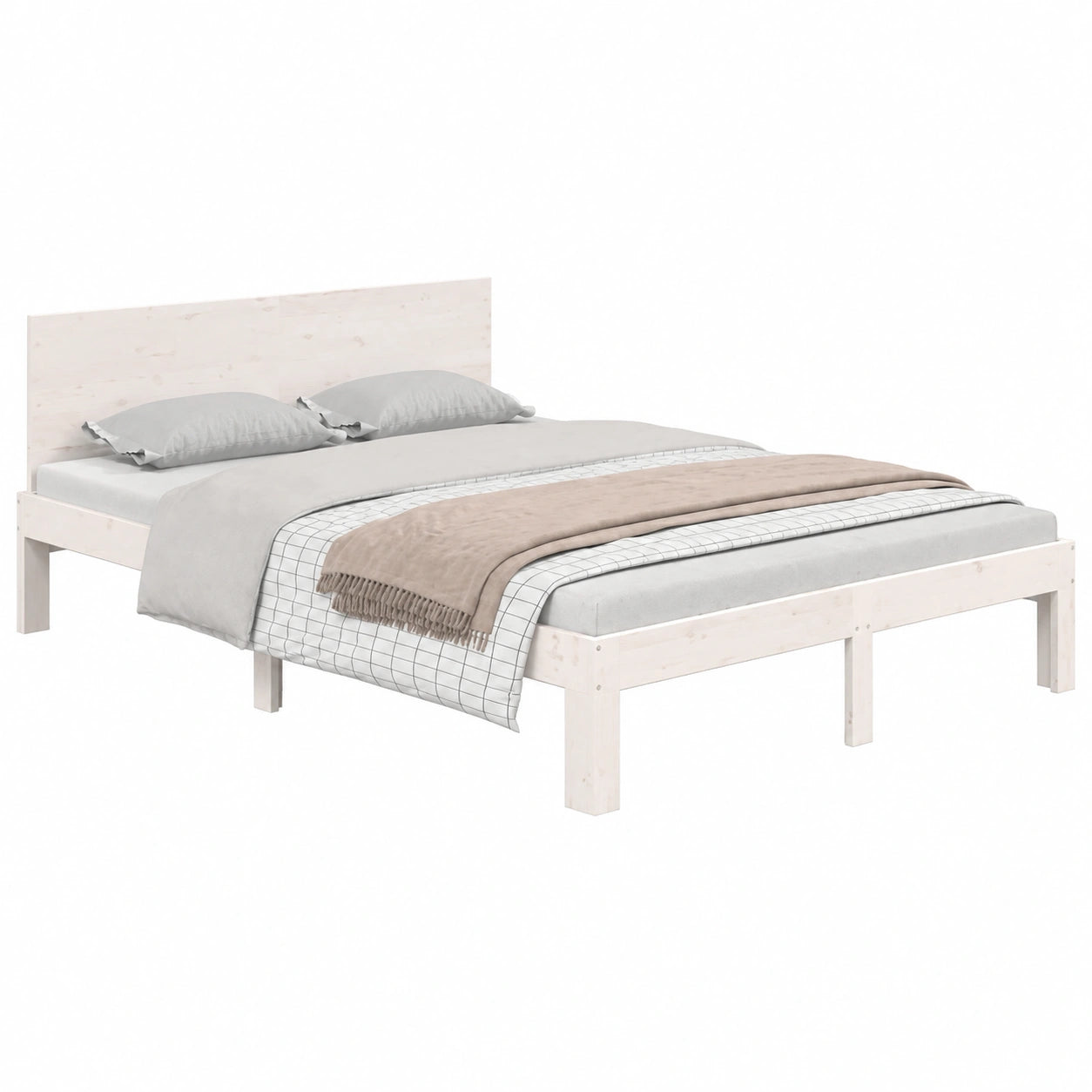 Cubrecama de Madera Maciza Blanca 150x200 cm King Size