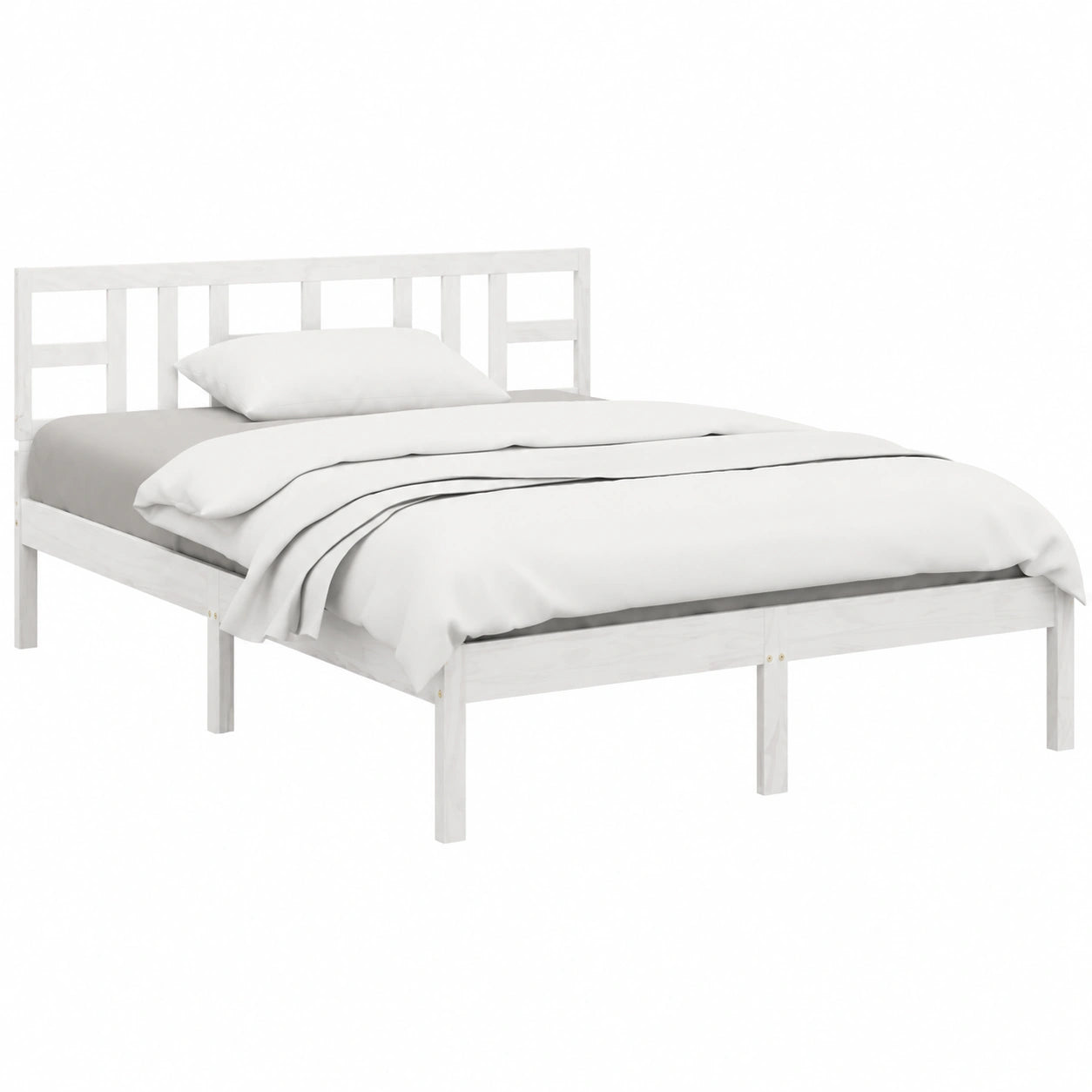INLIFE Cubierta para Cama King Size de Madera Maciza 150x200 cm, Blanco, Muebles y Accesorios