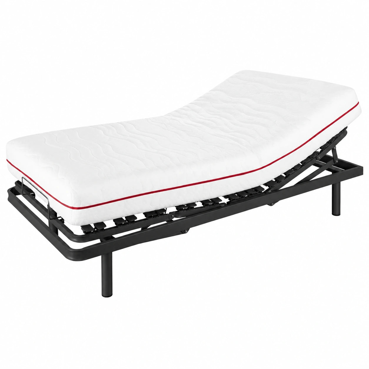 Cama Articulada Eléctrica 90x190 cm con Colchón Viscoelástico Ergonómico y Somier Ajustable