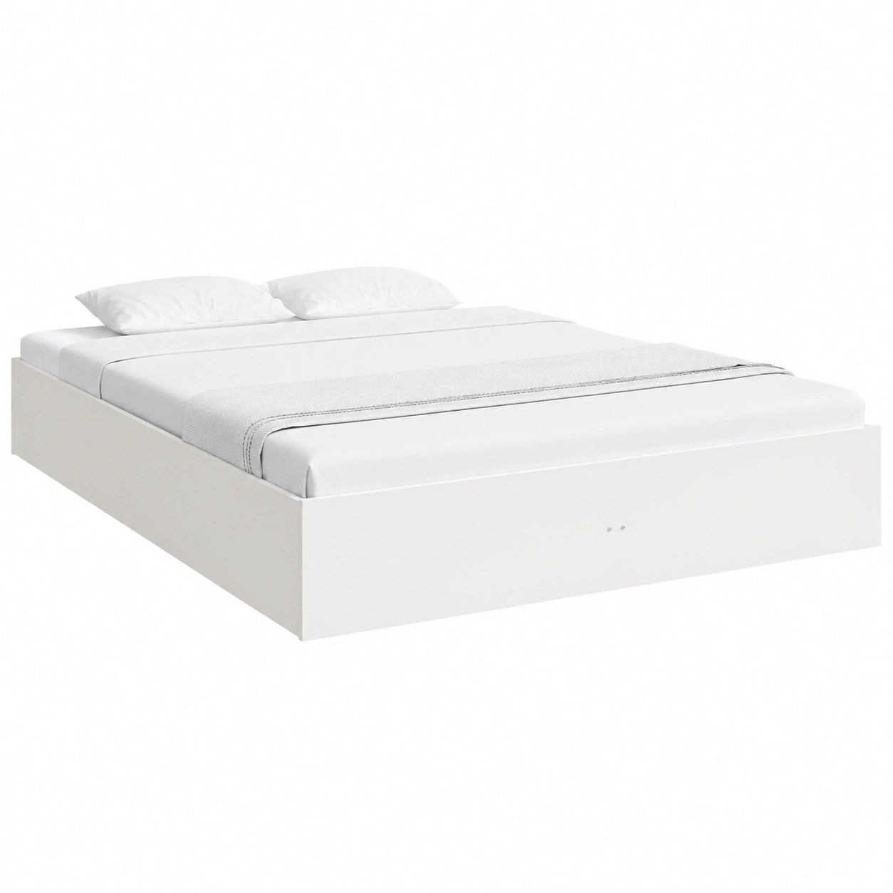 Cama King Size de Madera Maciza Blanca 150x200 cm para Dormitorio