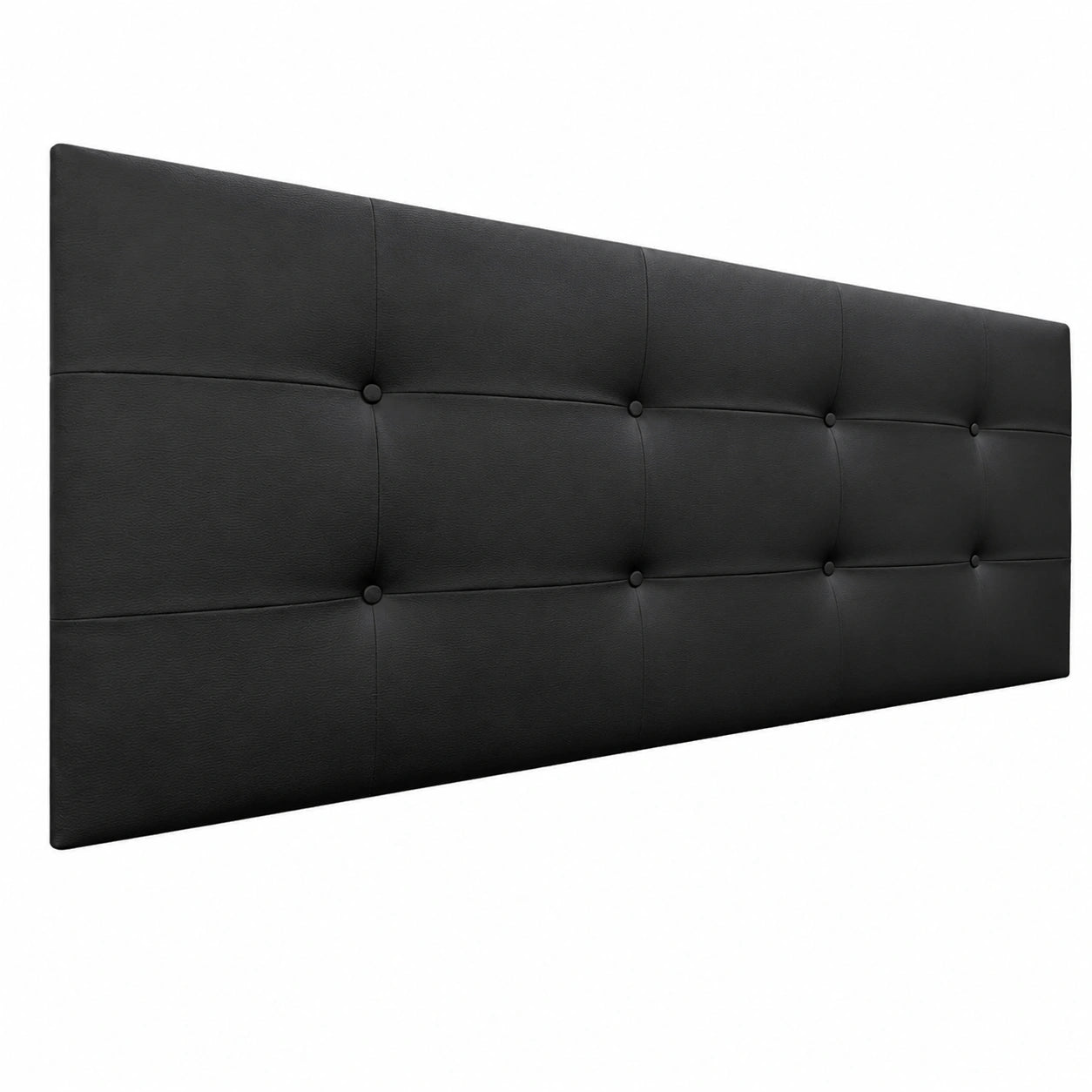 Cabecero de Cama DHOME Tapizado en Polipiel y Tela, Capitoné 8cm, Negro 150cm