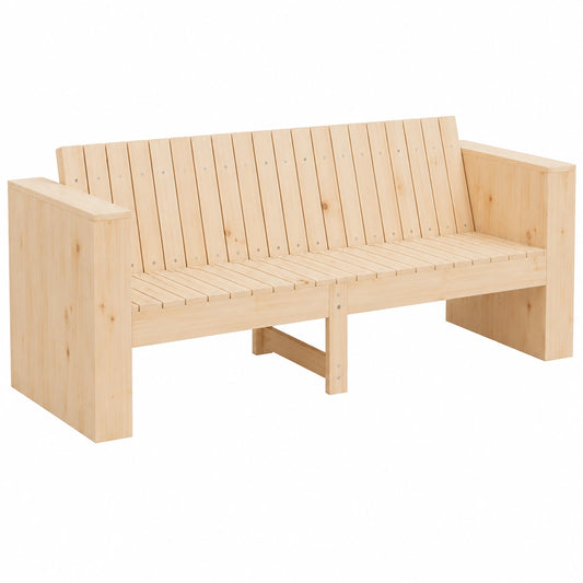 Sofá de Jardín de Madera de Pino Natural 185,5x60x62 cm