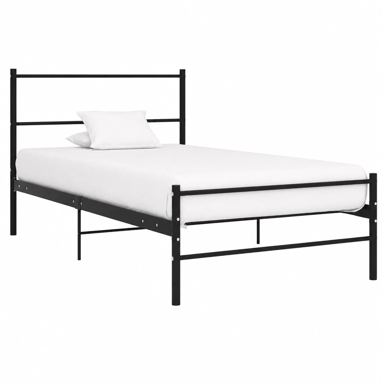 Estructura de Cama de Metal Negro 90x200 cm, sin Colchón