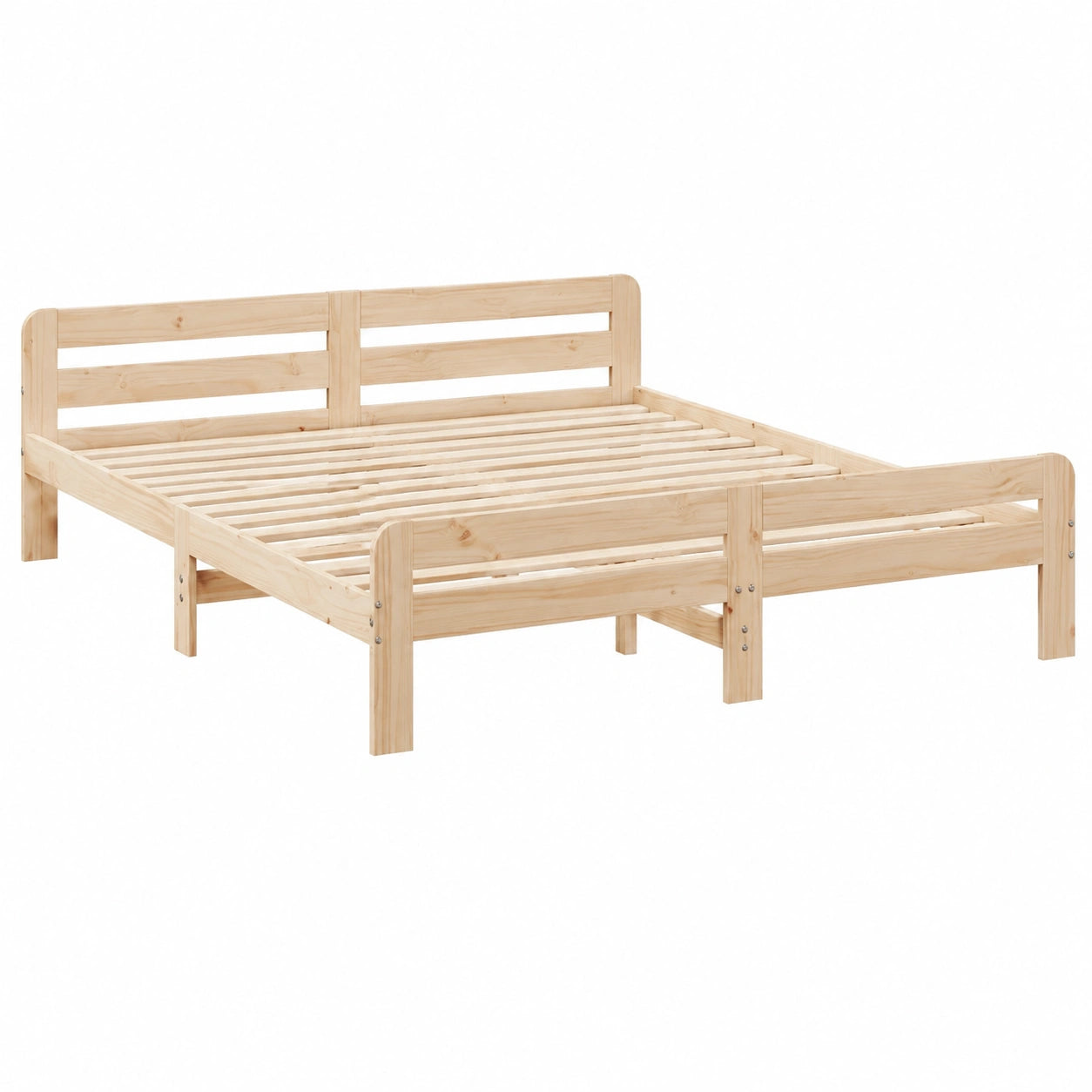 Cama de Madera de Pino Maciza 200x200 cm vidaXL, Estructura para Matrimonio sin Colchón