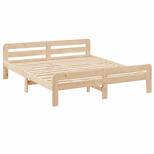 Cama de Madera de Pino Maciza 200x200 cm vidaXL, Estructura para Matrimonio sin Colchón