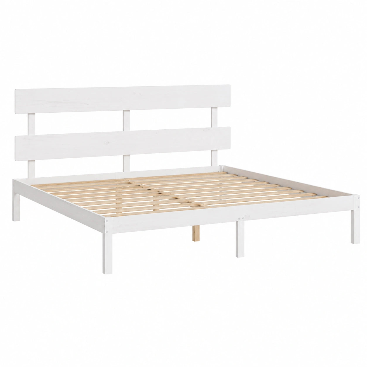 Cabecero Blanco Super King Size de Madera Maciza para Dormitorio