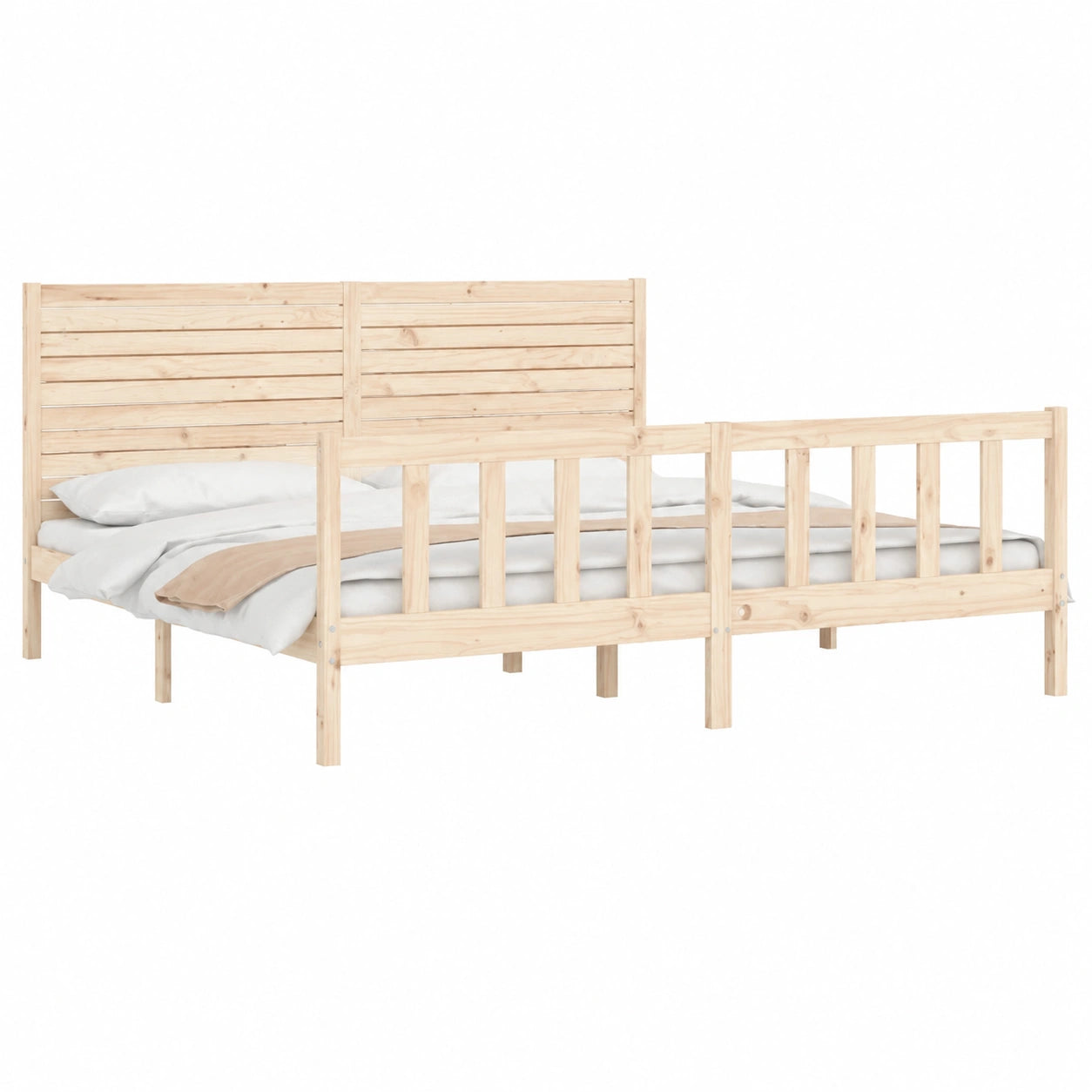 Cabecero Super King de Madera Maciza para Cama con Diseño Elegante