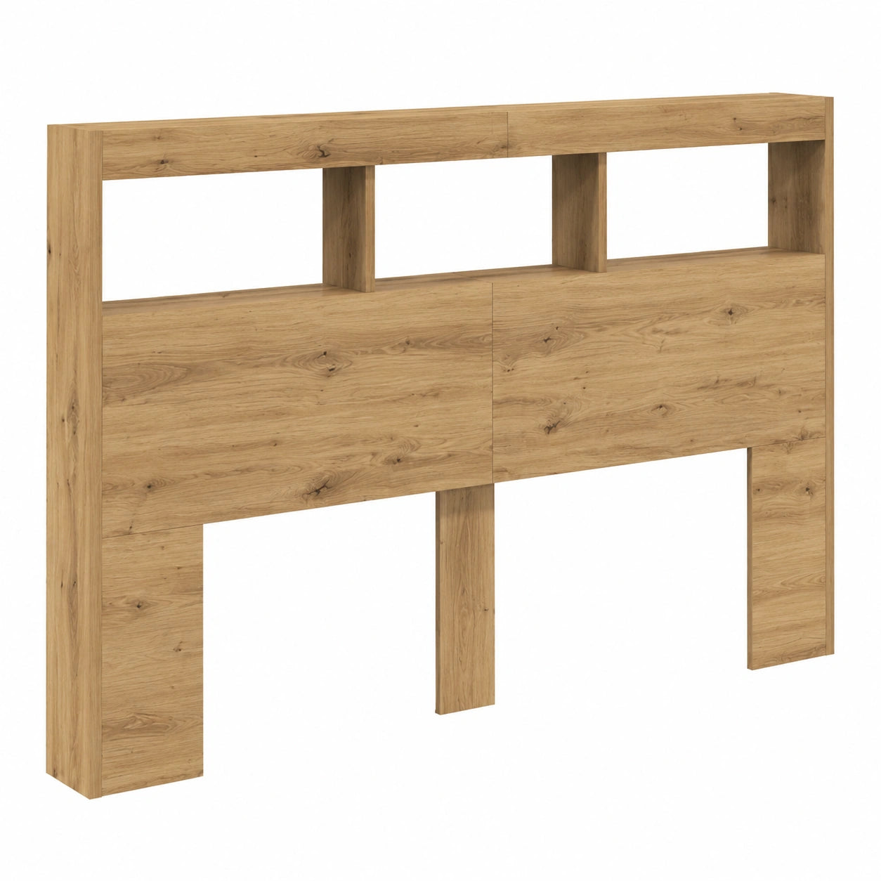 Cabecero de Cama con LED y Almacenaje 140x17x102 cm Roble Artesanal