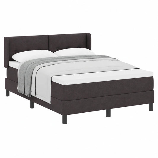 Cama King Size de Madera con Cabecero Ajustable y Colchón de Poliéster, Marrón Oscuro 200x160 cm