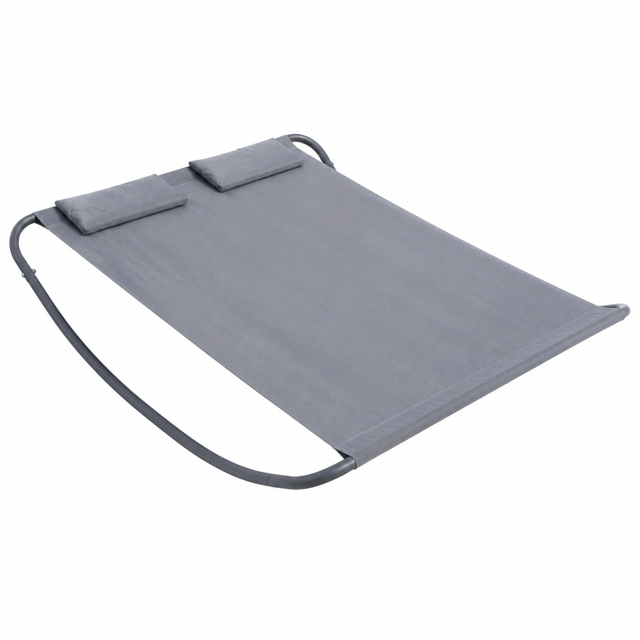 Silla Balancín Moderna para Jardín Coachella, 2 Plazas, Gris, Acero y Poliéstero