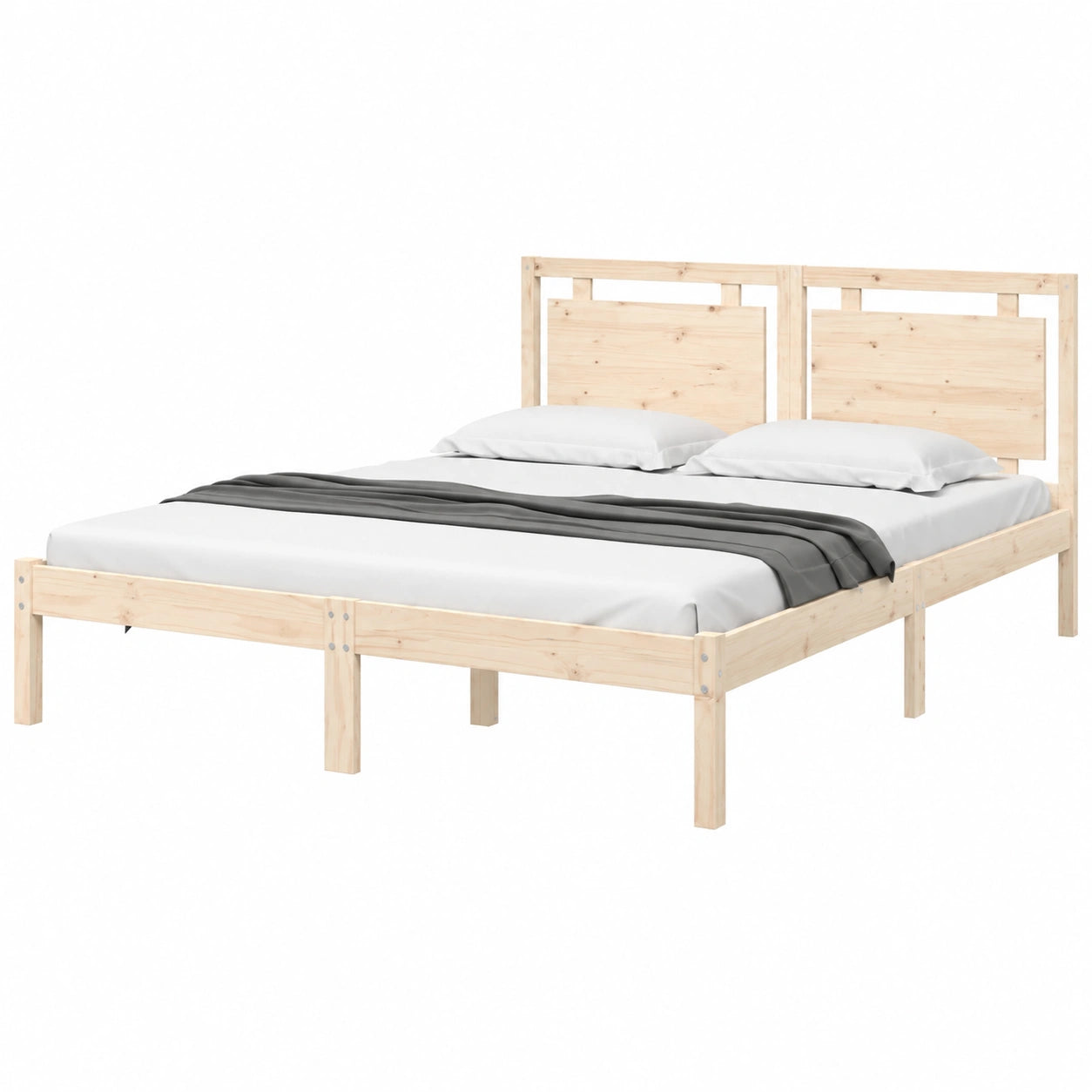 Cama King Size de madera maciza 150x200 cm INLIFE
