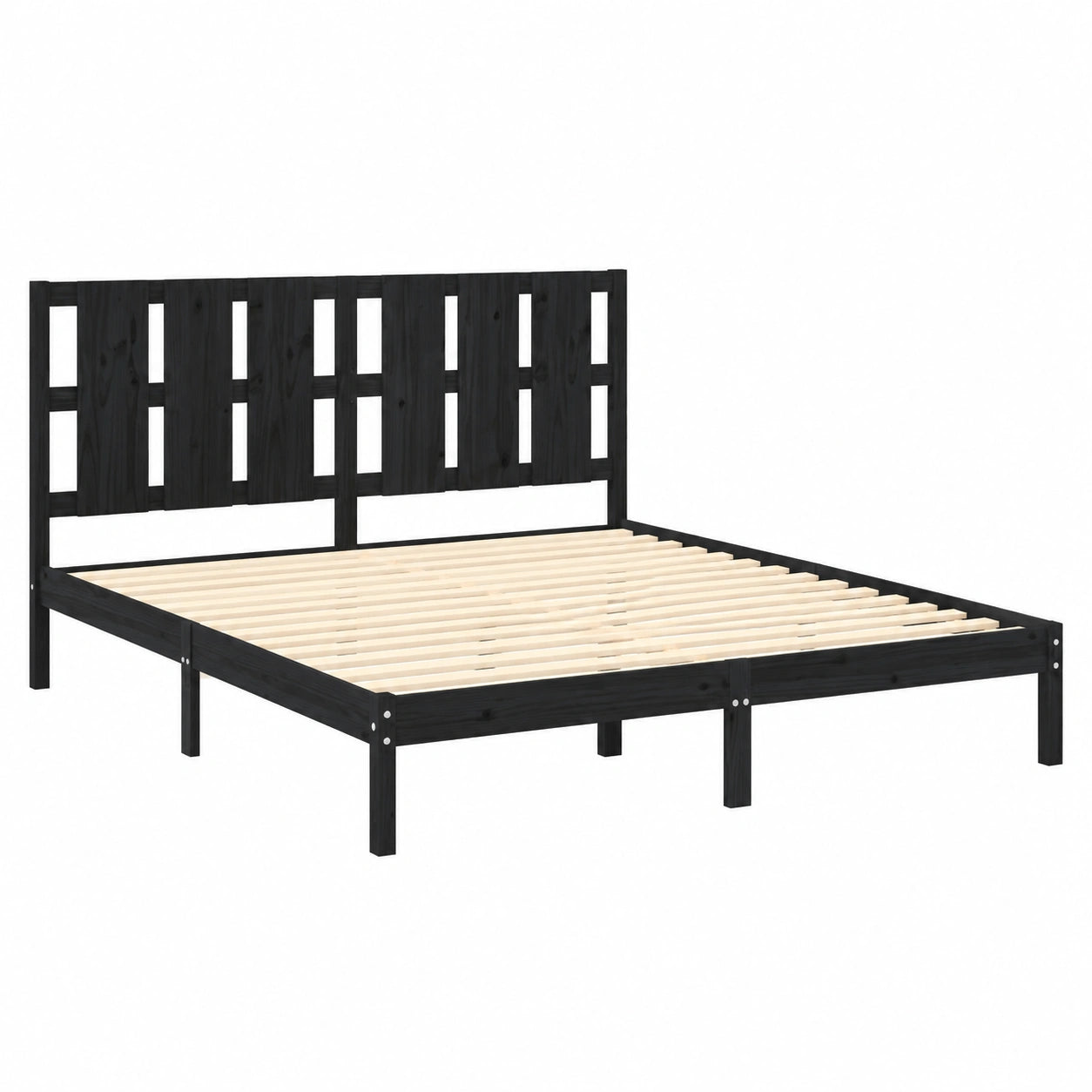 Colcha de Madera Maciza en Negro 150x200 cm King Size