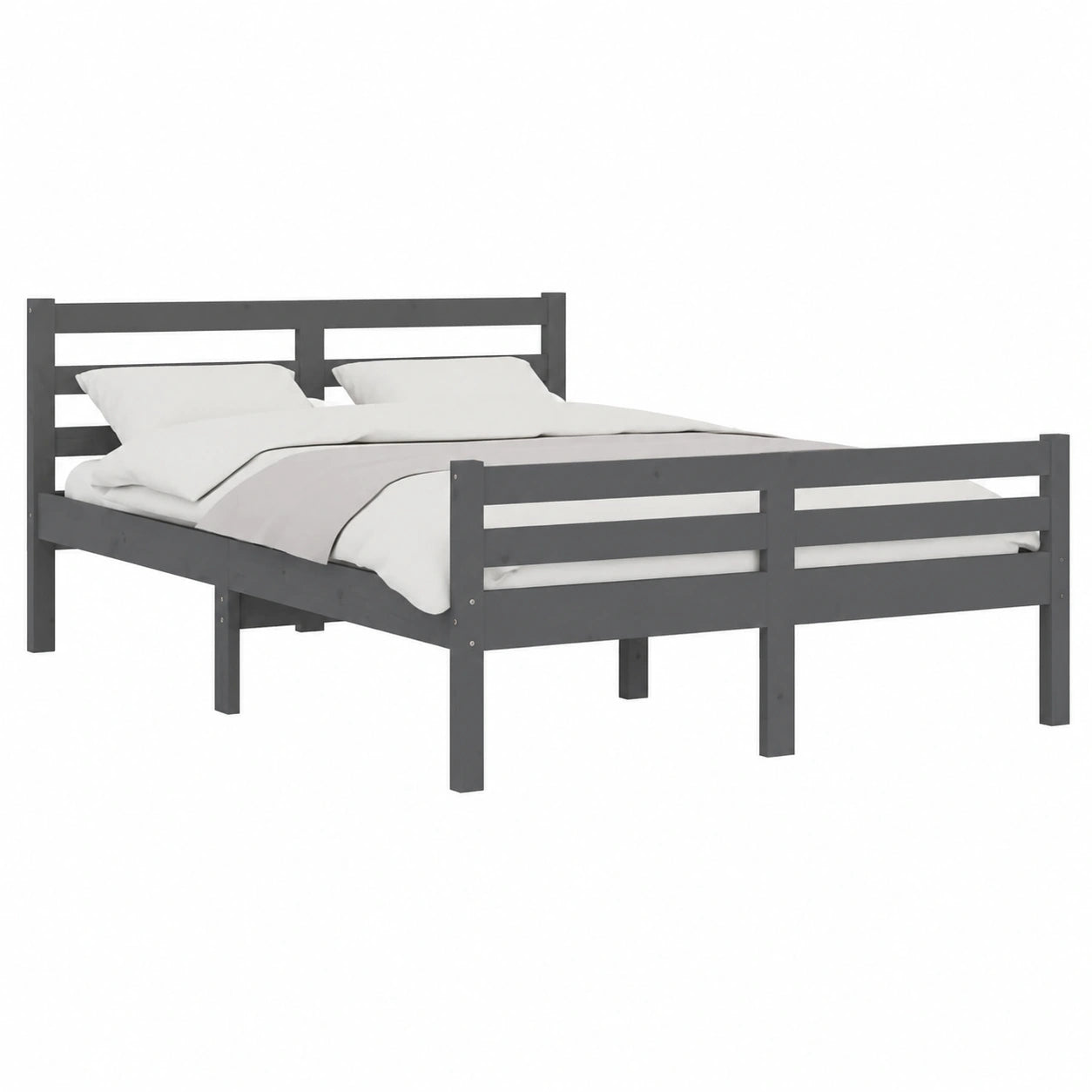 INLIFE Colcha Gris de Madera Maciza King Size 150 x 200 cm